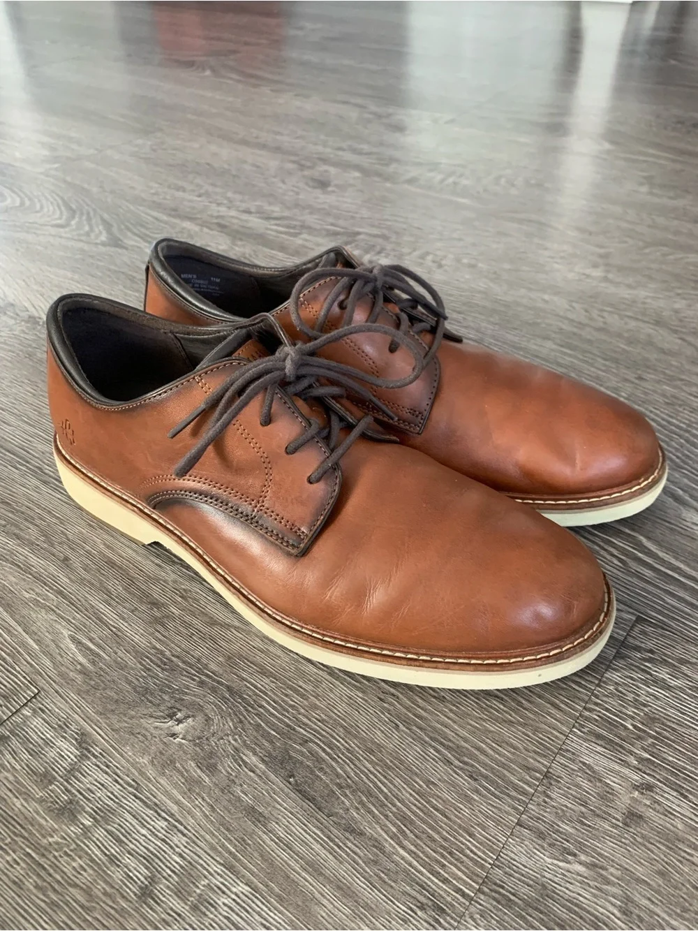 Cole Haan American classic Men's Brown Leather Derby Shoes  Lace-Up
